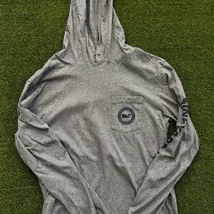 Vineyard Vines Gray Hooded Long Sleeve with Pocket